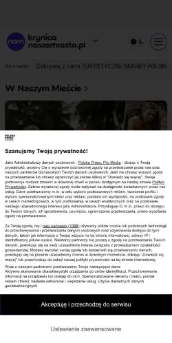 Podgląd witryny Krynica Nasze Miasto, medium z kraju Polska do artykułów sponsorowanych