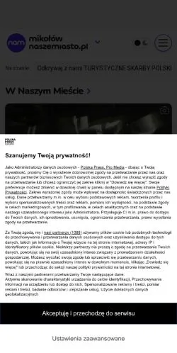 Anteprima del sito Mikołów Nasze Miasto, media di Polonia per articoli sponsorizzati