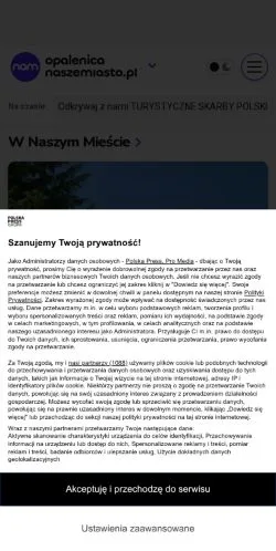 Anteprima del sito Opalenica Nasze Miasto, media di Polonia per articoli sponsorizzati