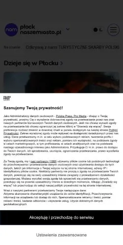 Anteprima del sito Płock Nasze Miasto, media di Polonia per articoli sponsorizzati