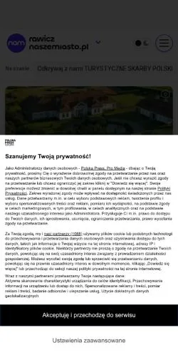 Anteprima del sito Rawicz Nasze Miasto, media di Polonia per articoli sponsorizzati