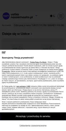 Anteprima del sito Ustka Nasze Miasto, media di Polonia per articoli sponsorizzati
