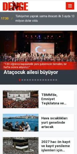 Anteprima del sito Denge Gazetesi / Samsun Haber, media di Turchia per articoli sponsorizzati