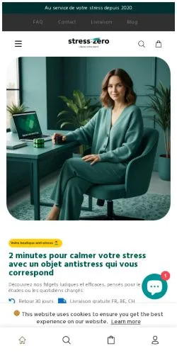 Voorbeeld van de site Stress Zéro, medium uit Frankrijk voor gesponsorde artikelen