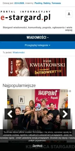 Anteprima del sito Stargard Portal, media di Polonia per articoli sponsorizzati