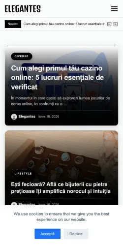 Anteprima del sito Elegantes, media di Romania per articoli sponsorizzati