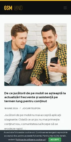 Anteprima del sito GSM LAND -, media di Romania per articoli sponsorizzati