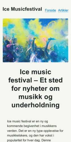 Anteprima del sito Ice Music Festival, media di Norvegia per articoli sponsorizzati