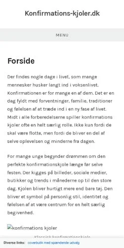 Anteprima del sito Konfirmations-kjoler.dk, media di Danimarca per articoli sponsorizzati