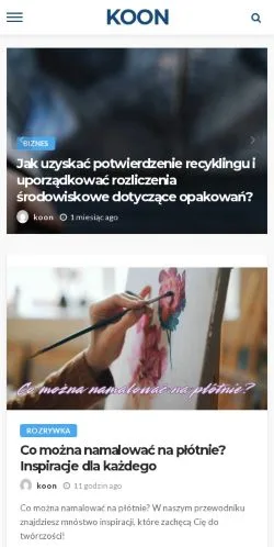 Förhandsvisning av webbplatsen Koon -, medium i Polen för sponsrade artiklar