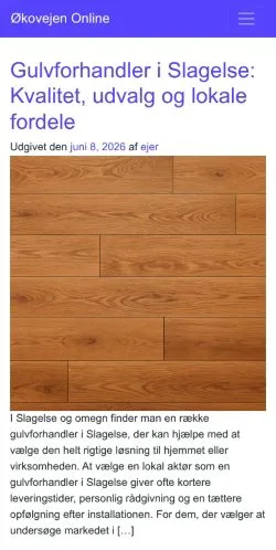 Podgląd witryny Økovejen Online, medium z kraju Dania do artykułów sponsorowanych