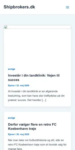 Anteprima del sito Shipbrokers.dk, media di Danimarca per articoli sponsorizzati