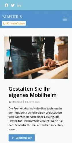 Förhandsvisning av webbplatsen Staegidius.de, medium i Tyskland för sponsrade artiklar