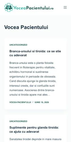 Podgląd witryny Voceapacientului, medium z kraju Rumunia do artykułów sponsorowanych