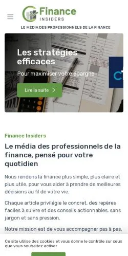 Podgląd witryny Finance Insiders, medium z kraju Francja do artykułów sponsorowanych