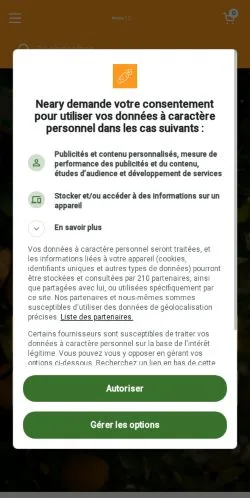Anteprima del sito Neary, media di Francia per articoli sponsorizzati