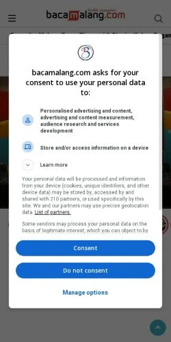 Anteprima del sito BACAMALANG.COM -, media di Indonesia per articoli sponsorizzati
