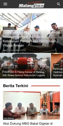 Preview of the MalangVoice website, a media outlet in United States for sponsored articles