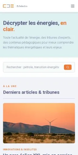 Anteprima del sito Connaissance Des Énergies, media di Francia per articoli sponsorizzati