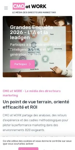 Vorschau der Website CMO At Work, Medium aus Frankreich für gesponserte Artikel