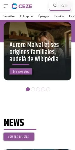 Preview of the Ceze Magazine website, a media outlet in France for sponsored articles