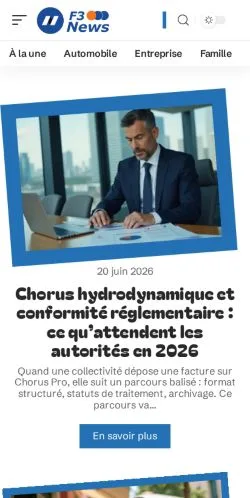 Vista previa del sitio F3 News, medio de Francia para artículos patrocinados