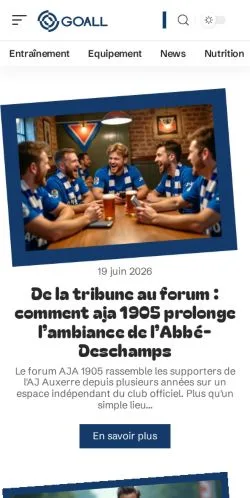 Aperçu du site Goall, média de France pour articles sponsorisés
