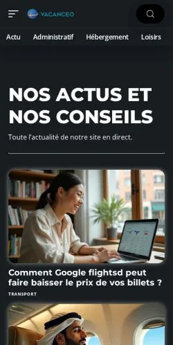 Anteprima del sito Vacanceo, media di Francia per articoli sponsorizzati