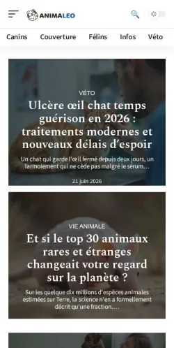 Preview of the Animaleo website, a media outlet in France for sponsored articles