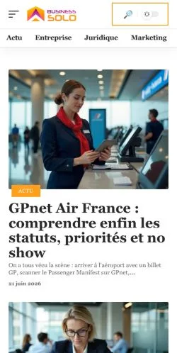 Anteprima del sito Business Solo, media di Francia per articoli sponsorizzati