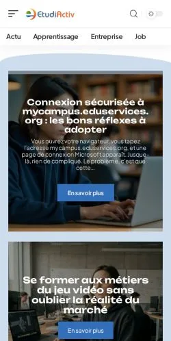 Voorbeeld van de site EtudiActiv, medium uit Frankrijk voor gesponsorde artikelen