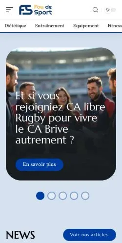 Pré-visualização do site Fou de Sport, meio de França para artigos patrocinados