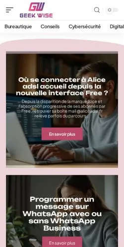 スポンサード記事向けのフランスメディア、Geek Wiseのサイトプレビュー