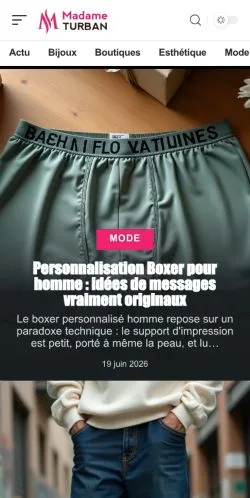 Anteprima del sito Madame Turban, media di Francia per articoli sponsorizzati