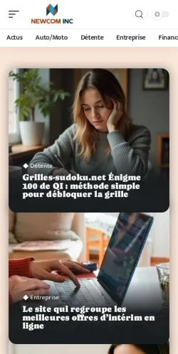 Pré-visualização do site NewCom Inc, meio de França para artigos patrocinados