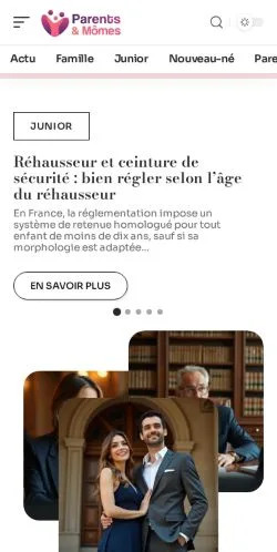 Preview of the Parents et Mômes website, a media outlet in France for sponsored articles