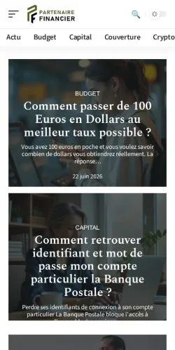 Anteprima del sito Partenaire Financier, media di Francia per articoli sponsorizzati