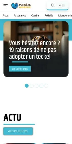 Anteprima del sito Planète Animaux, media di Francia per articoli sponsorizzati