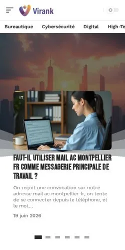 Pré-visualização do site Virank, meio de França para artigos patrocinados