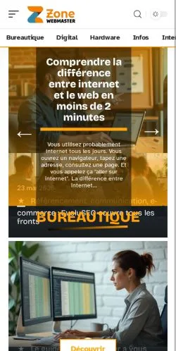 Forhåndsvisning av nettstedet Zone Webmaster, medium fra Frankrike for sponsede artikler