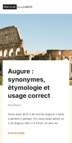 Anteprima del sito Revue Illusio, media di Francia per articoli sponsorizzati