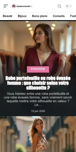 Anteprima del sito Mademoiselle C, media di Francia per articoli sponsorizzati