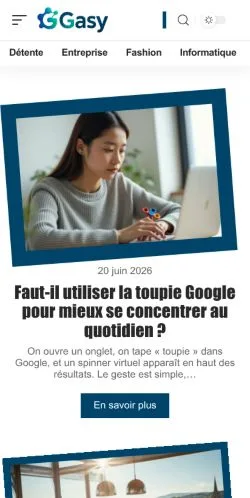 Aperçu du site Gasy, média de France pour articles sponsorisés