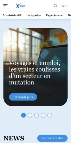 スポンサード記事向けのフランスメディア、Génération Voyageursのサイトプレビュー