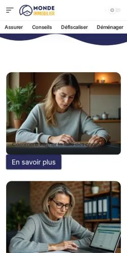 Anteprima del sito Monde Immobilier, media di Francia per articoli sponsorizzati