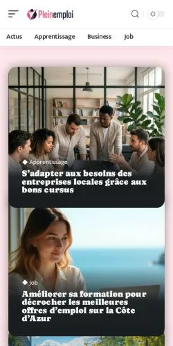 Anteprima del sito Plein Emploi, media di Francia per articoli sponsorizzati