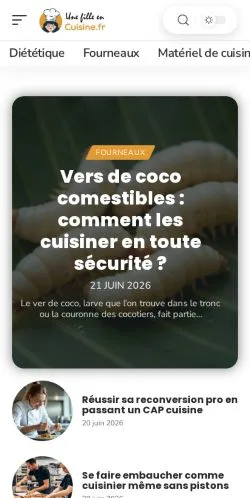 Anteprima del sito Une Fille En Cuisine, media di Francia per articoli sponsorizzati