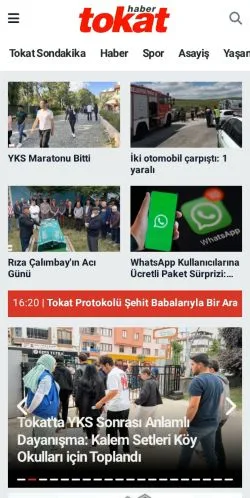 Anteprima del sito Tokat Haber, media di Turchia per articoli sponsorizzati