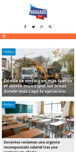 Vista previa del sitio Bragado TV, medio de Argentina para artículos patrocinados