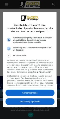 Anteprima del sito Gazeta de Bistrita, media di Romania per articoli sponsorizzati